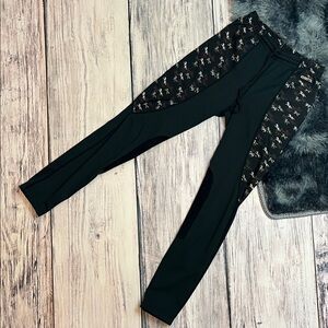 Kerrits Black Kids Leggings with Horse Print Panels